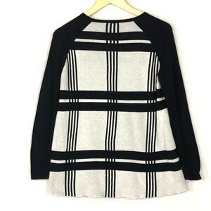 TeeBerry & Weave Sweater Juliah Hi-Lo Black Plaid sz S